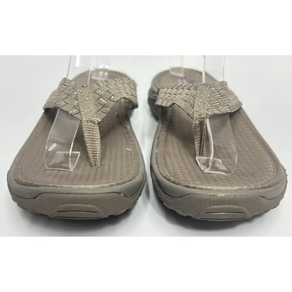 Skechers Reggae Womens 8 Sandals Flip Flops  Stir It Up Outdoor Lifestyle Taupe - Picture 4 of 9